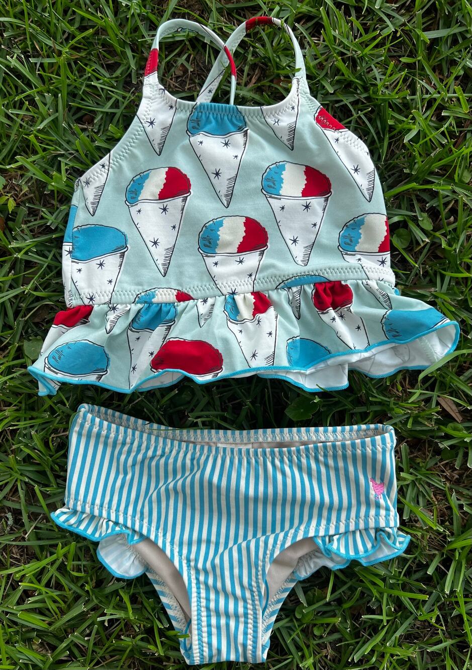 Pink Chicken Girls Toddler Bathing Swimsuit Joy Tankini Snow Cones Size 2T